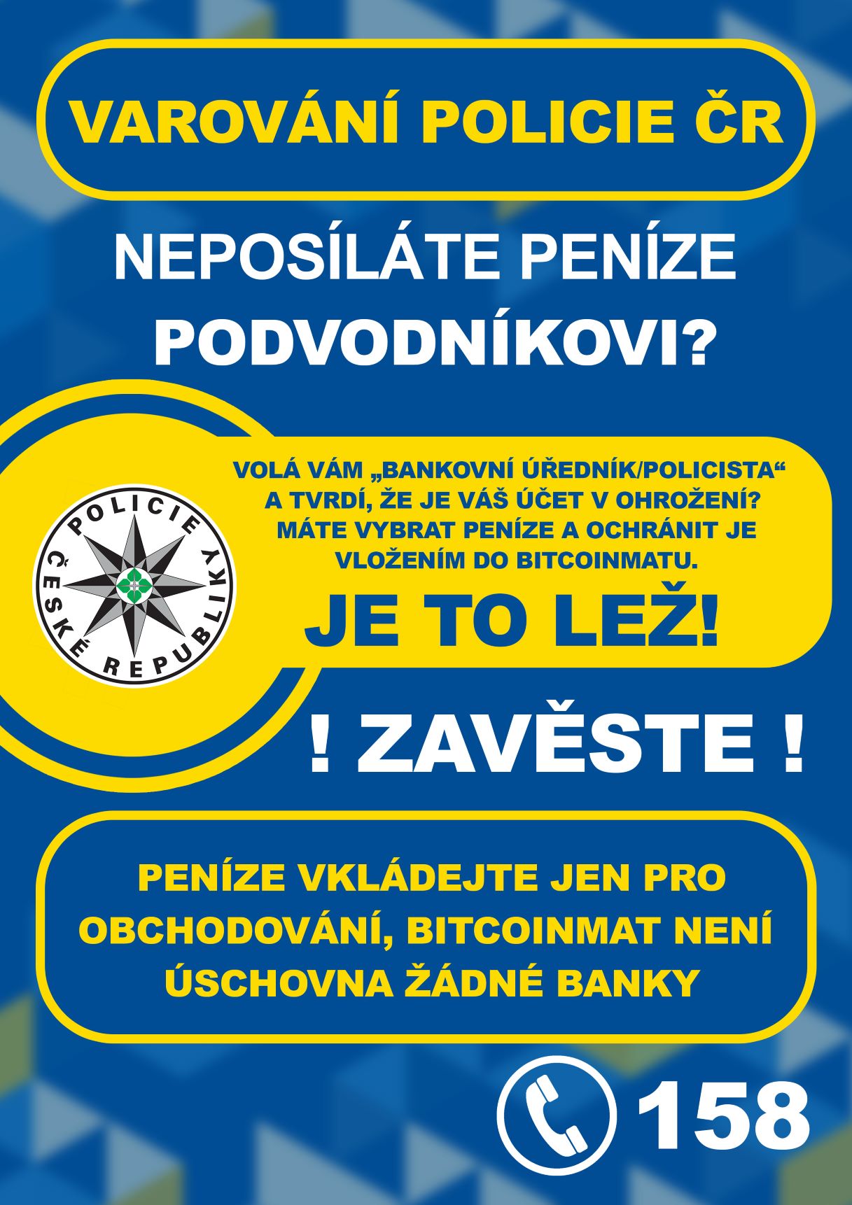 Varování Policie ČR Bitcoinmat