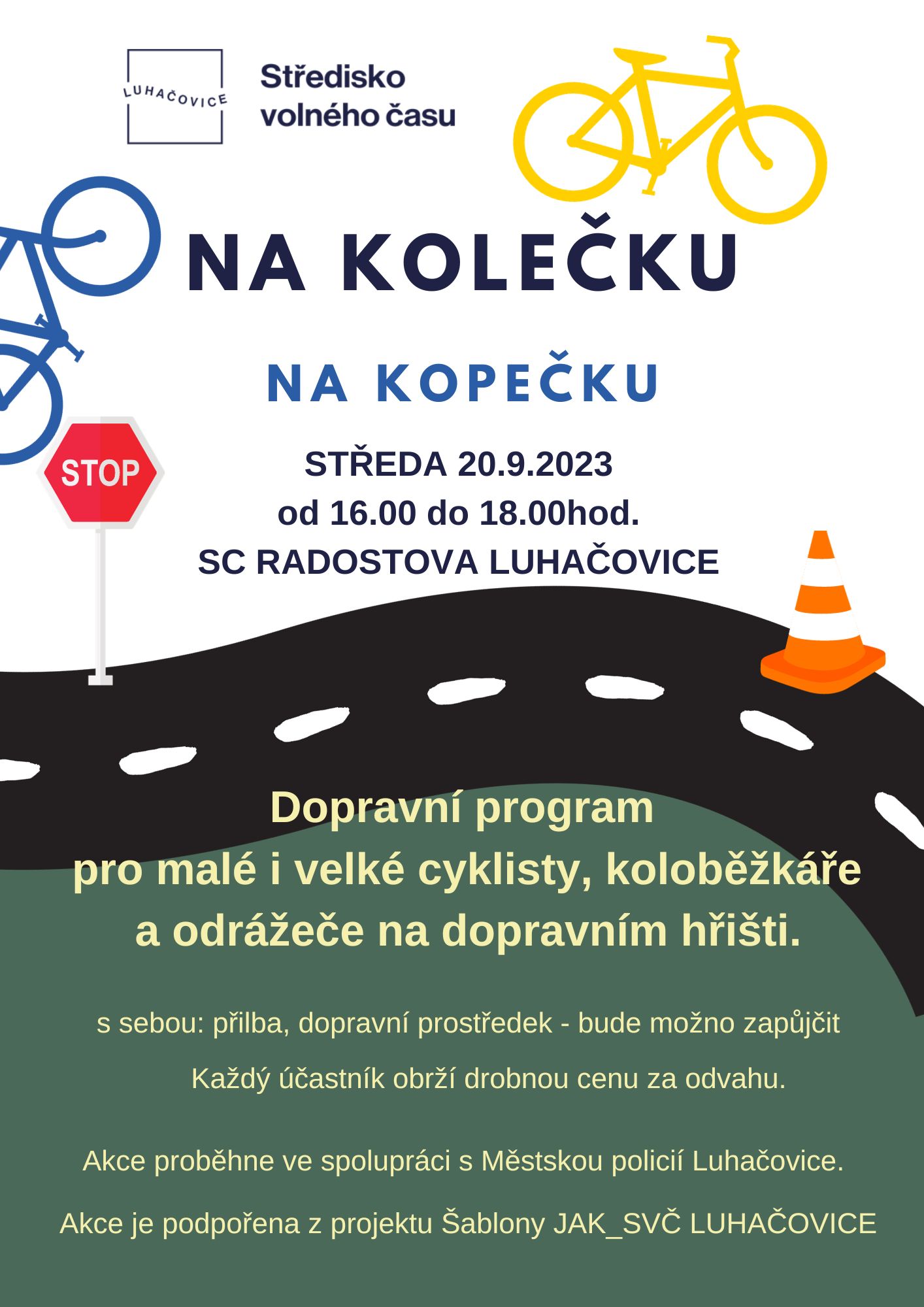 Na kolečku na kopečku – středa 20. 09. 2023 SC Radostova Luhačovice od 16:00 do 18:00h